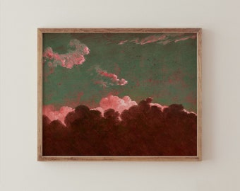 Paisaje intervenido artísticamente, decoración mural surrealista y ecléctica (impresiones descargables)