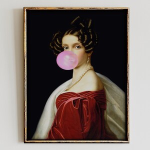 Apartment Wall Decor,Antique Oil Painting,Woman Vintage Altered Portrait,Digital, Dark Academia,Printable Art,Baroque Print,Victorian,Moody