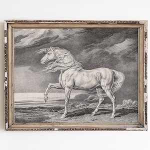 Horse Vintage Sketch,Charcoal Drawing,Printable Wall Art,Digital Download,Minimalist Line Art,Boho Aesthetic Decor,Retro Poster