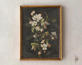 Victorian Floral Print, Dark Academia Wall Art (Digital Download)