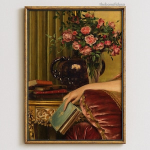 Antique Baroque Oil Painting Print, Eclectic Gallery Wall Art (Digital Download)