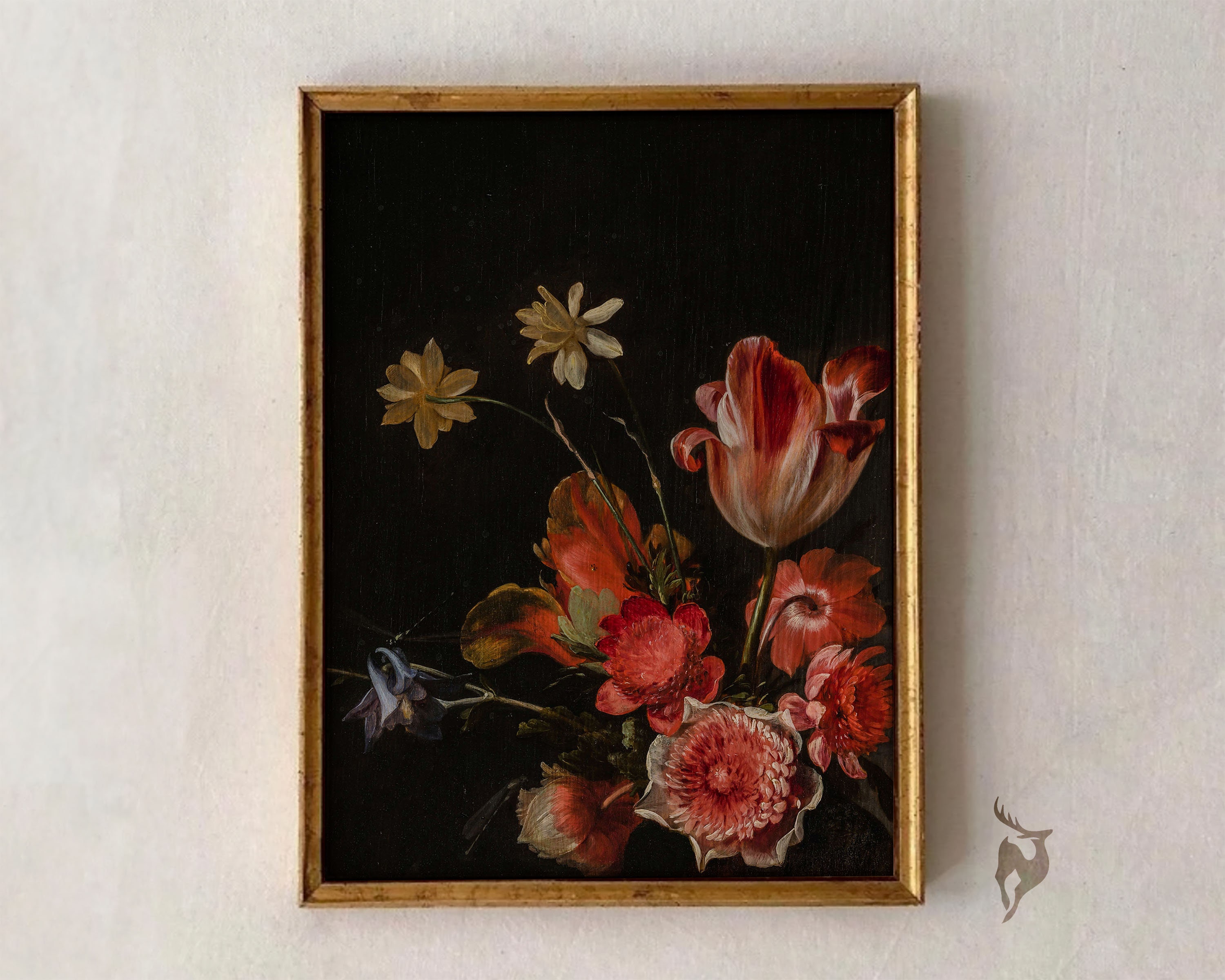 Moody Floral Still Life Art Print, Vintage Botanical (digital Download ...