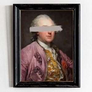 Altered Baroque Portrait Print, Eclectic Maximalist Wall Art (Digital Download)