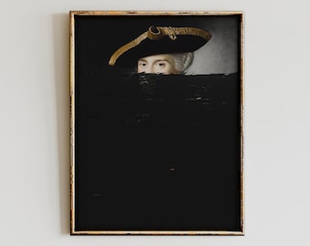 Kunstdruck eines barocken Porträts, eklektisches, verändertes Gemälde (zum Download)