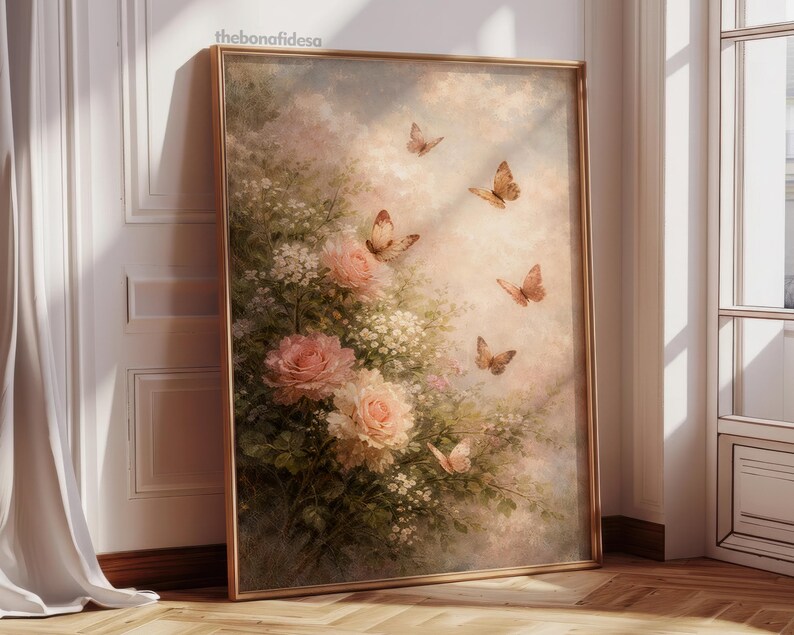Butterfly Art Print: Vintage Cottagecore Nursery Decor (PRINTABLE ...