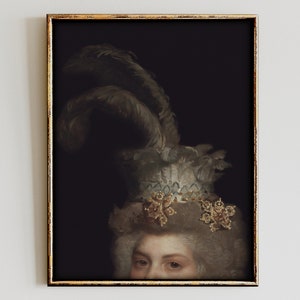 Moody Vintage Portrait,Victorian Wall Art,Vintage Oil Painting,Dark Portrait,Dark Academia Decor,Altered Art,Surreal Painting,Maximalist