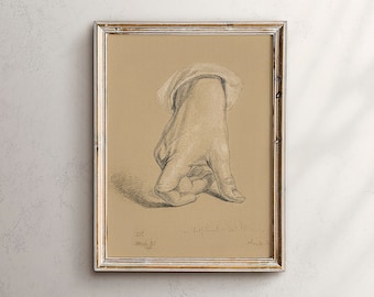 Hand Charcoal Drawing, Figure Study Sketch Art (Digital Download)
