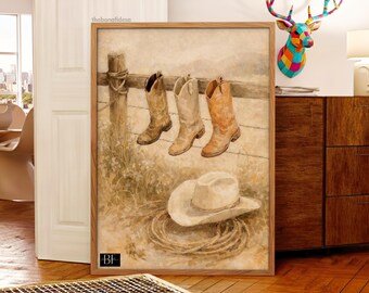 Westelijke muurkunst zuidwestelijke print kunst moderne land poster westerse stijl slaapkamer kunst digitale download