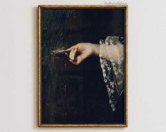Antique Woman Portrait Print, Altered Vintage Painting (Digital Download)