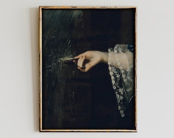 Lámina de pintura al óleo antigua, retrato artístico modificado (descargable)