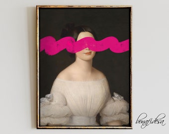 Funny Renaissance Portrait Print, Maximalist Home Decor (Digital Download)