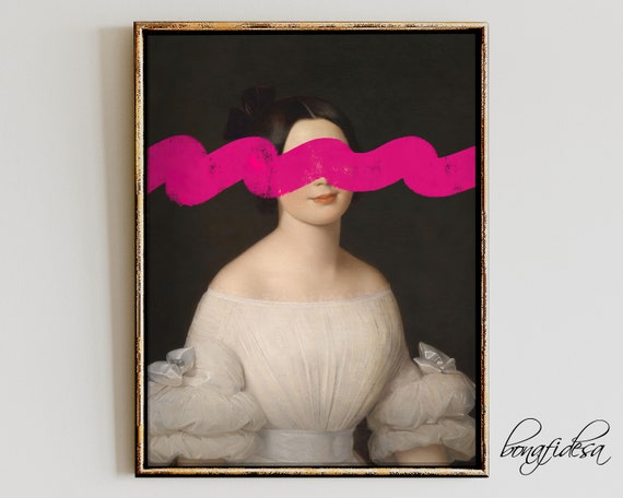 Funny Renaissance Portrait Print, Maximalist Home Decor (Digital Download)