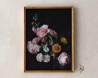 Vintage Floral Still Life Art Print, French Country Decor (Digital Download)