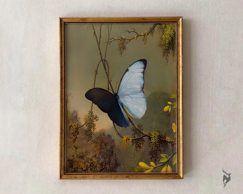 Vintage Butterfly Art Print,Light Academia Decor,Victorian Dark Nature Print,Natural History Art,Butterfly Decor,Home Decor,Garden Wall Art image 1