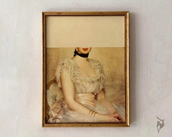 Altered Baroque Art Portrait, Eclectic Wall Art (Digital Download)