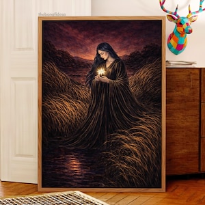 Abstrakt kvinna med stämningsfullt porträtt (digital nedladdning)