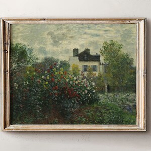 Garden print, French country Decor, Landscape Wall Art, Spring Wall Art, Flower Oil Painting, Vintage Art Print, Antique Art, Floral Print