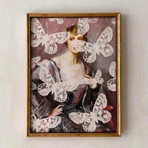 Maximalist Decor,Quirky Altered Art Portrait,Baroque Poster,Rococo Printable Wall Art,Eclectic Decor,Renaissance Print,Vintage Oil Painting