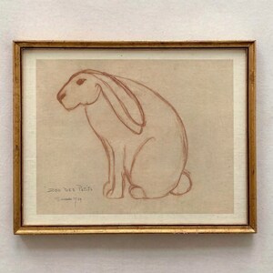 Printable Bunny Drawing, Rabbit Drawing, Monochrome, Hare Sketch Poster, Rabbit Rustic Wall Art, Rabbit Print, Cute Rabbit Nursery Wall Art