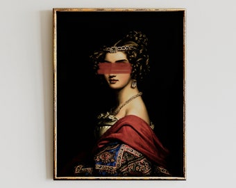 Eigenzinnig gewijzigd kunstportret, barokke rococostijl (afdrukbaar)