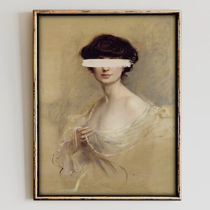 Altered Art portrait, Altered Painting, Eclectic Wall Art, Vintage Portrait Painting, Eclectic Collage, Antique Portrait, Antique Painting