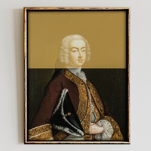 Eclectic Male Portrait Art Print, Quirky Wall Decor (Downloadable)