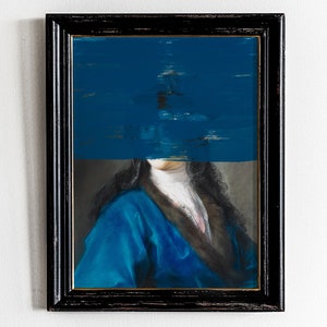 Altered Portrait Art Print: Eclectic Moody Wall Decor (Digital Download)