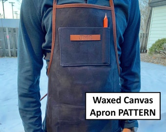 PDF Woodworking Apron Pattern - Waxed Canvas Apron Pattern - Shop Apron - DIY Shop Apron - DIY Waxed Canvas