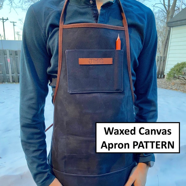 PDF Woodworking Apron Pattern - Waxed Canvas Apron Pattern - Shop Apron - DIY Shop Apron - DIY Waxed Canvas