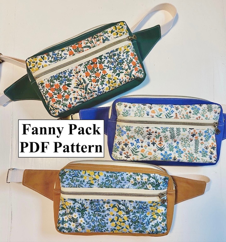 PDF Fanny Pack Pattern Bumbag Pattern Sling Bag Cross Body Bag Hip Bag Pattern Waist Bag Pattern image 1