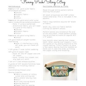 PDF Fanny Pack Pattern Bumbag Pattern Sling Bag Cross Body Bag Hip Bag Pattern Waist Bag Pattern image 10