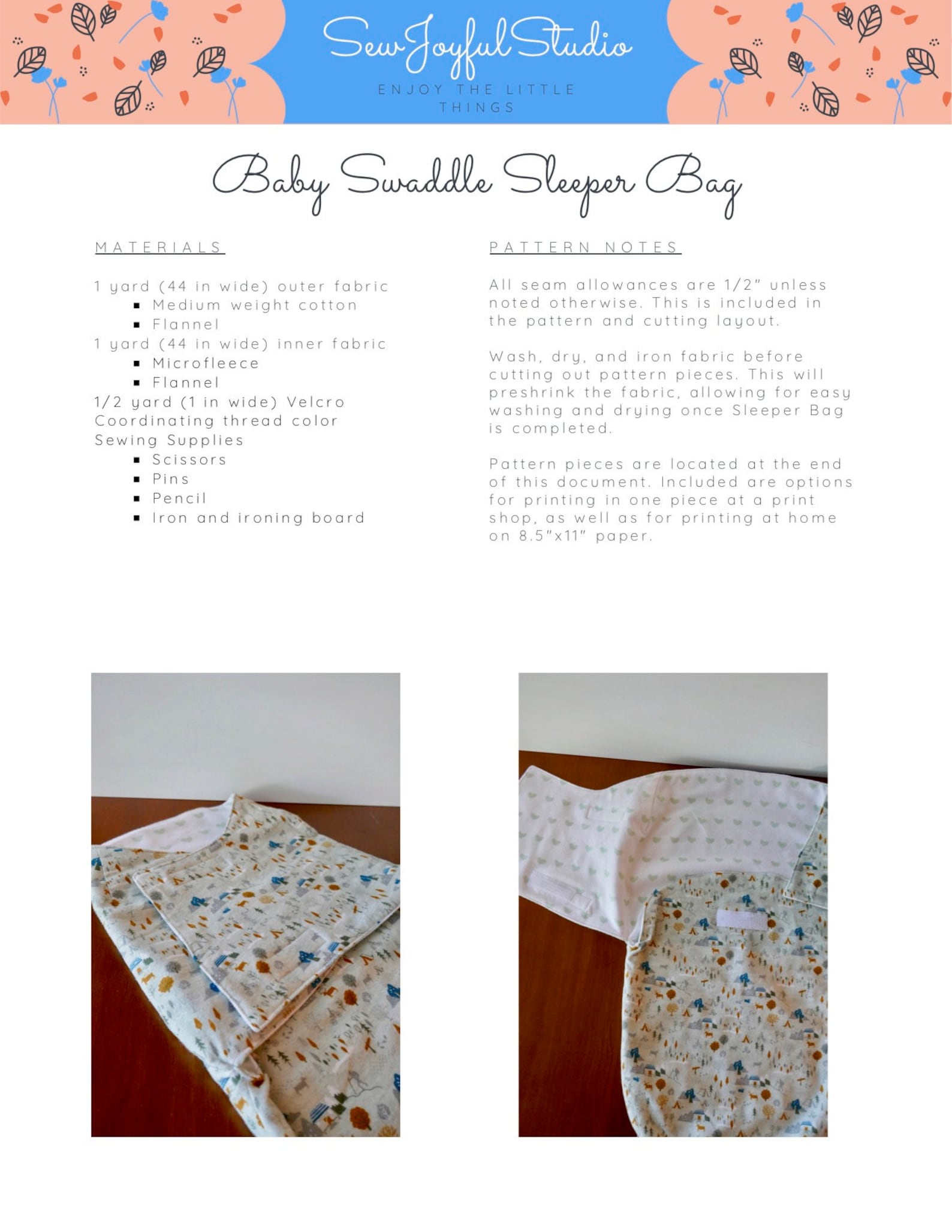 PDF Baby Swaddle Sleeper Bag Pattern Sleep Sack Swaddle Etsy