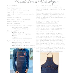 DIY Waxed Canvas Apron Pattern – Woodworking Shop Apron (PDF) image 4