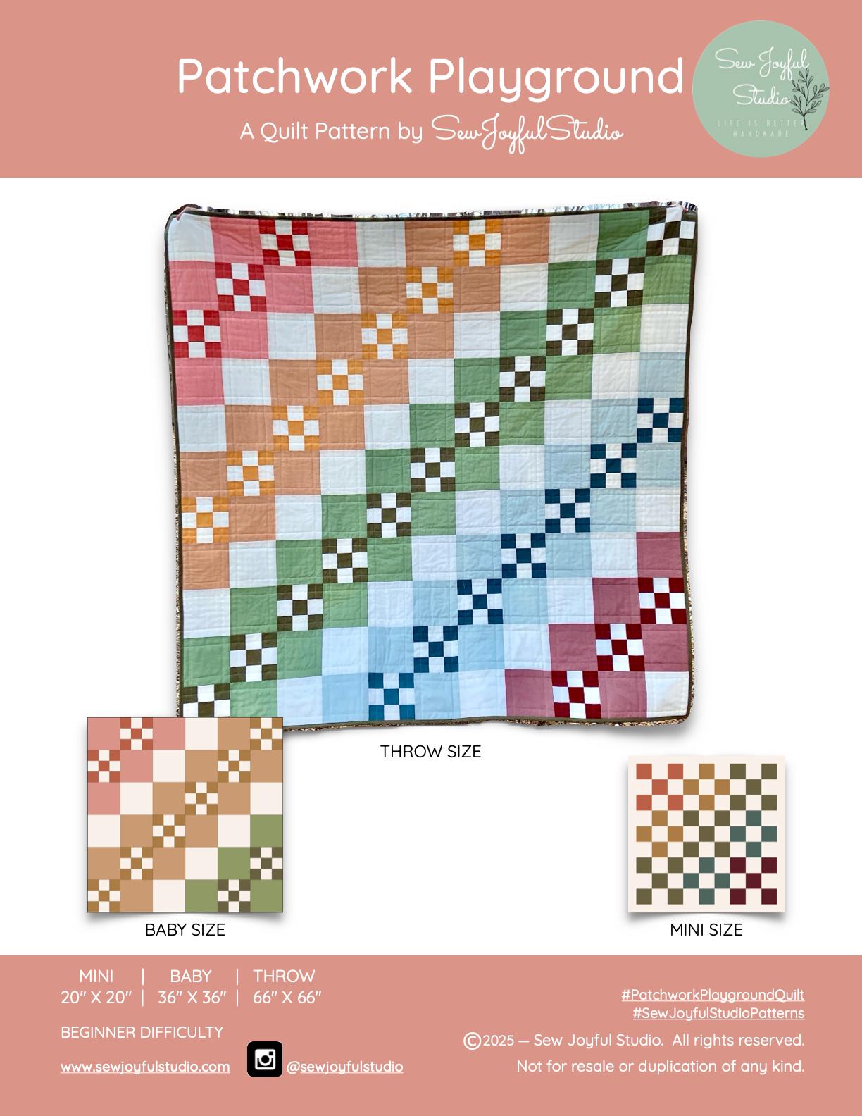 Patchwork Playground Quilt Pattern - PDF - Etsy