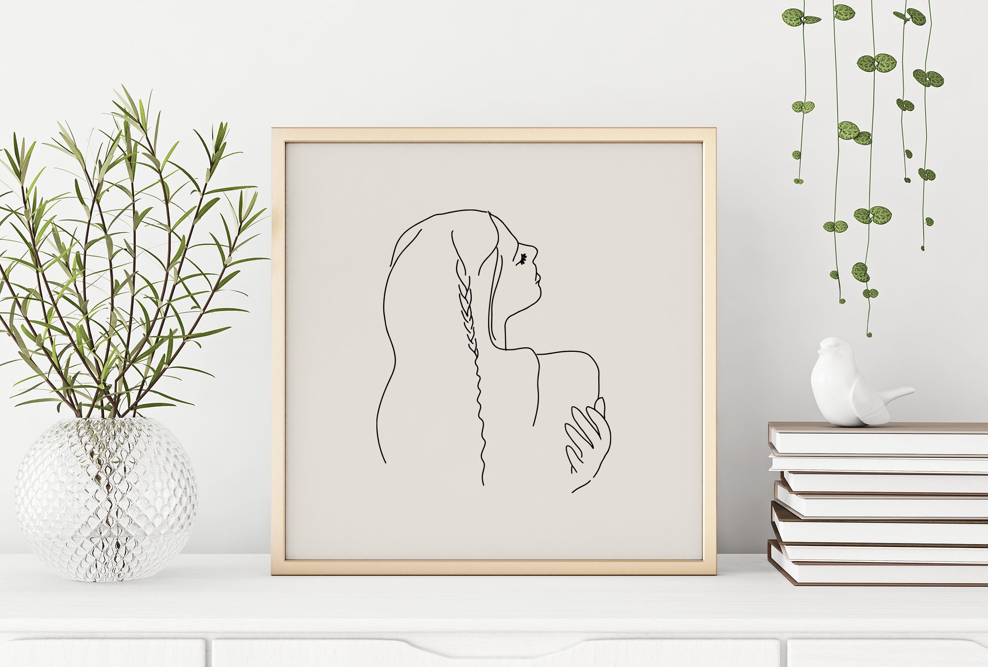 Line Art Face SVG, Hand Drawn Line Svg, One Line Drawing Commercial