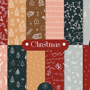 Kerst naadloos patroon, comfortkleuren winter digitaal papier, kerstafbeeldingen, gelukkig nieuwjaar commerciële licentie Eps, Png, Jpg
