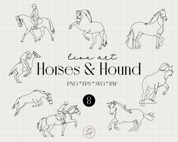 Download Horse Svg Single Line Art Horse Clipart One Line Drawing Etsy