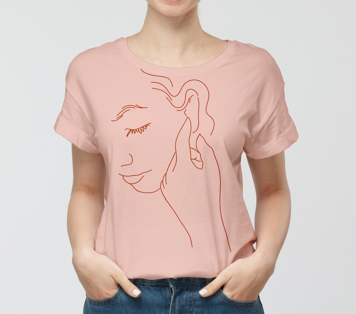 Line Art Face SVG, Hand Drawn Line Svg, One Line Drawing Commercial