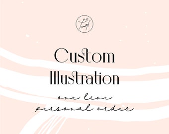 Custom order one line drawing illustration for business or personal use, line art face custom illustration from photo by Timofi