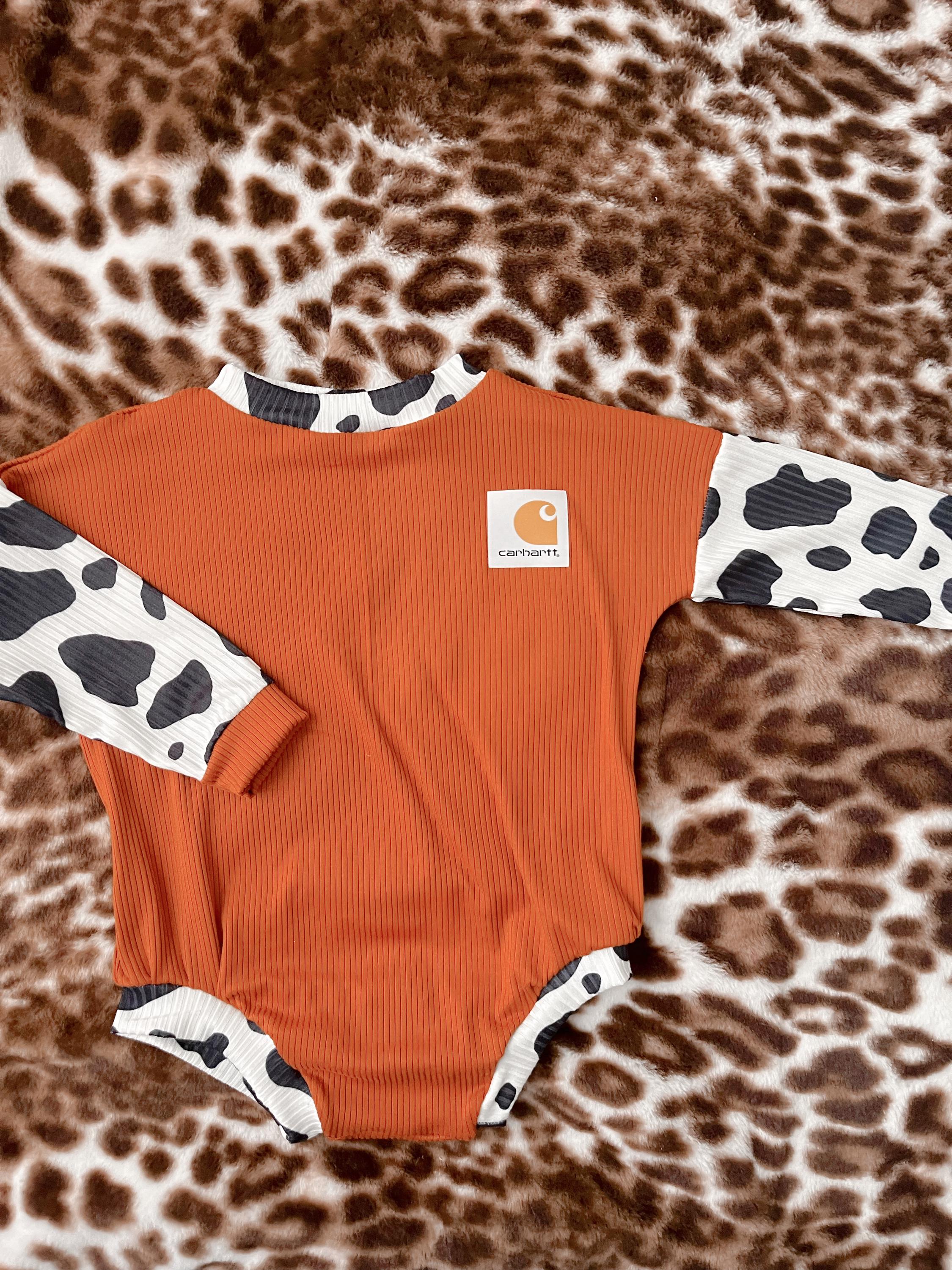 Cow Carhartt Romper/ Toddler Clothing/ Baby Clothing/western / Boho /  Trendy / Vintage/ Handmade/ Custom Baby Clothes / Romper /leotard - Etsy