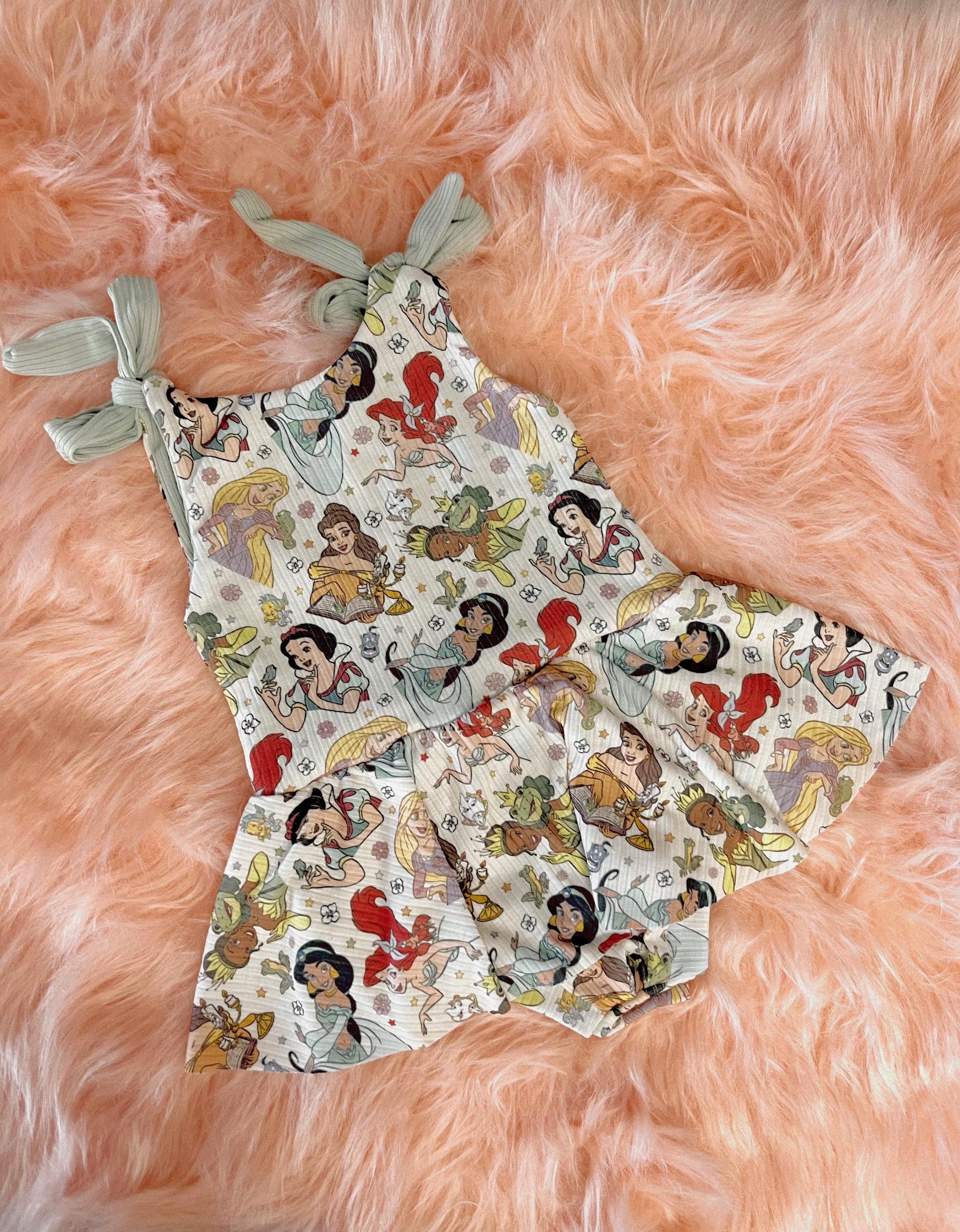 Princesses  toddler clothing/ baby clothing/babyshower / moanaa / trendy / sparkle/ handmade/ custom baby clothes / romper /leotard