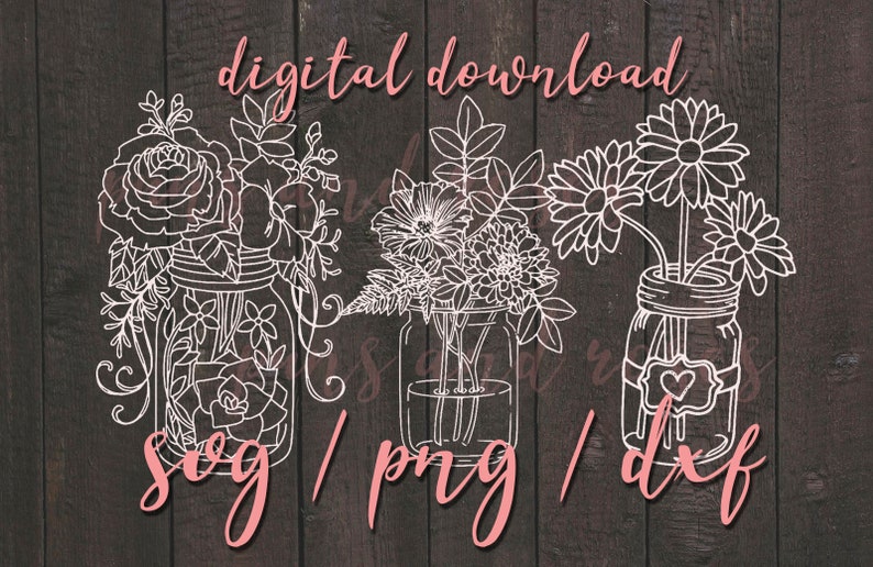 Download Cricut Cut Hand Drawn Floral Clipart Flower Girl Dxf Mothers Day Clip Art 13 Flowers In Mason Jars Svg Bundle Country Chic Bouquet Png Clip Art Art Collectibles Gkjwonosari Com