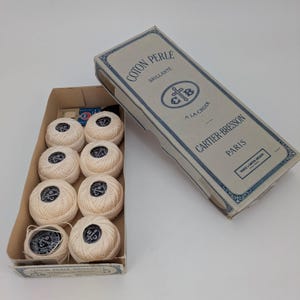 VTG French Thread White Cotton Perle Cartier-Bresson 218 Paris France with Box