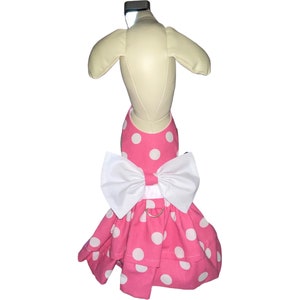 Dog dress Polka dots dog harness for small dogs with free hair bow-custom orders upon request custom pet clothes
