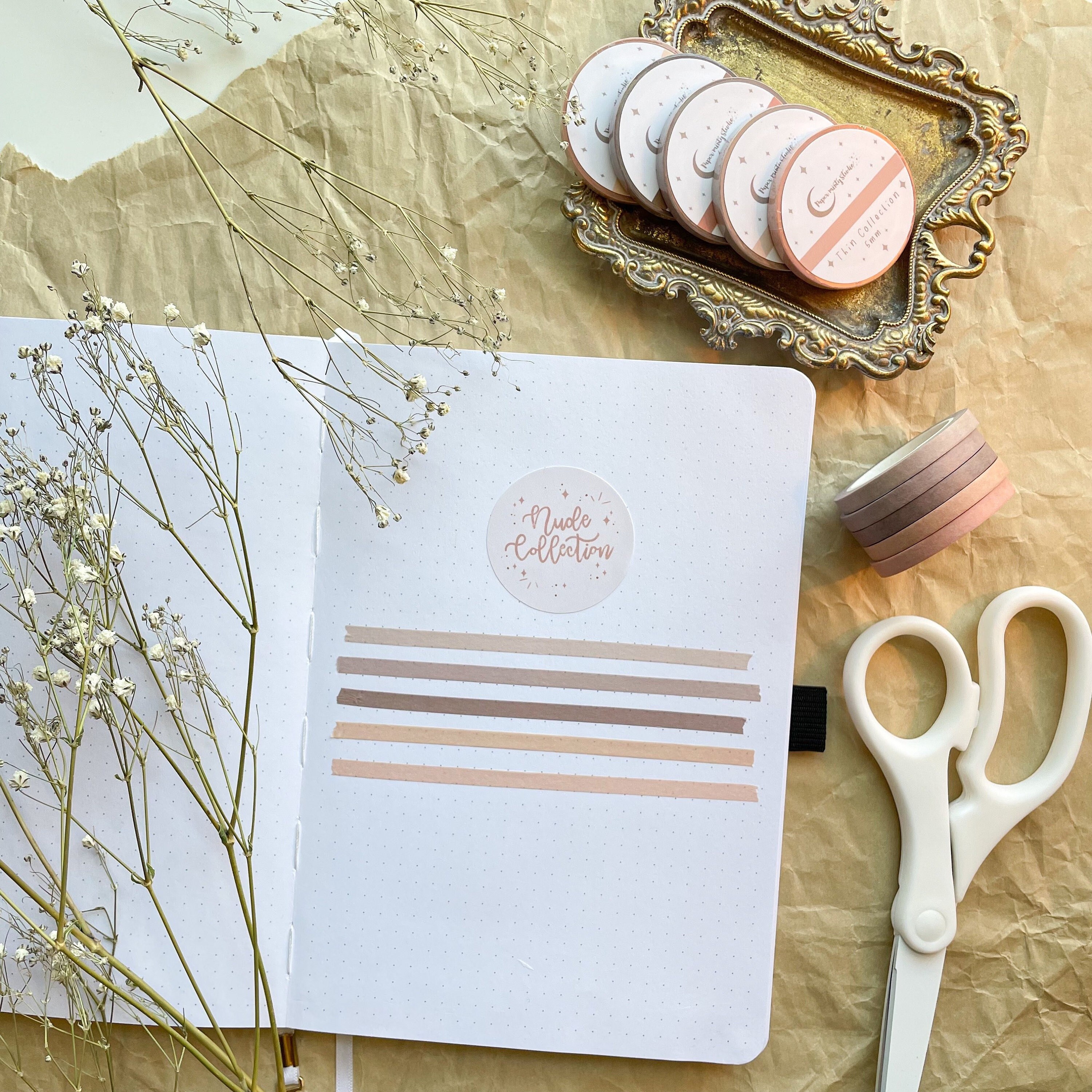 Nude Collection Thin 5mm Washi Tape, Bujo Washi Tape, Planner Washi T…