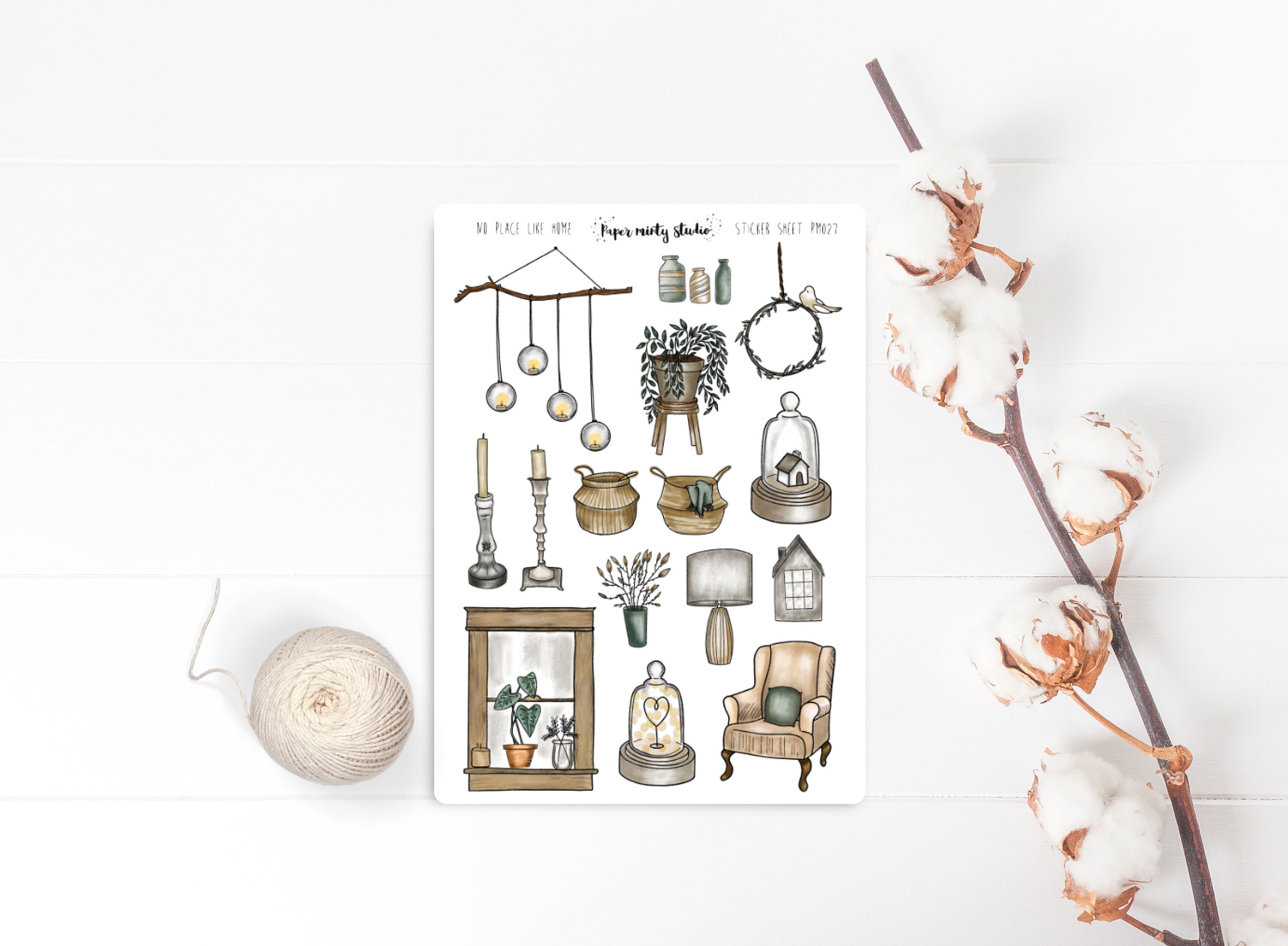 No Place Like Home Sticker Sheet, Bujo Stickers, Planner Stickers, Bu…