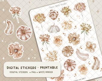 Pumpkin Spice Latte Printable Stickers, Cricut Stickers, GoodNotes Stickers, Fall Season Stickers, Fall stickers for planners, Digital file