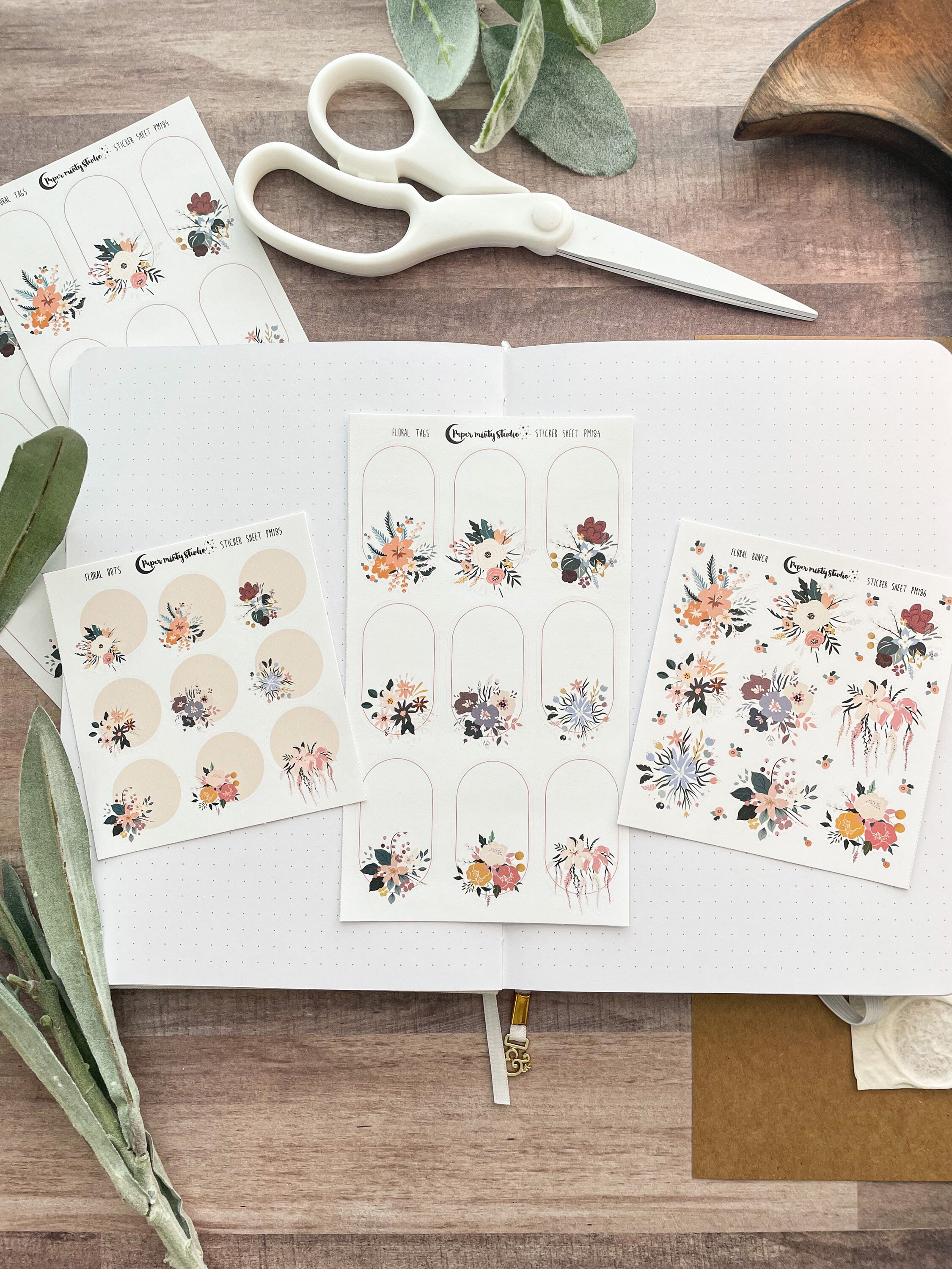 Floral Bunch Planner Set Sticker Sheet, Bujo Stickers, Planner Sticke…