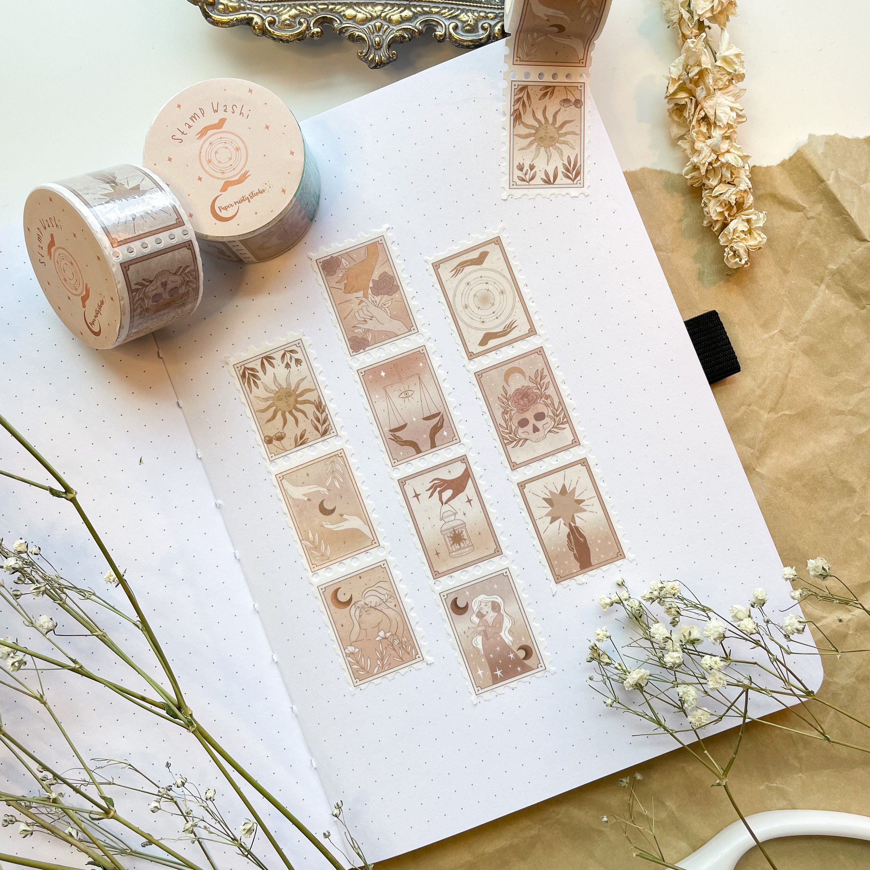 Nude Tarot Stamp Washi Tape, Bujo Washi Tape, Planner Washi Tape, Bul…