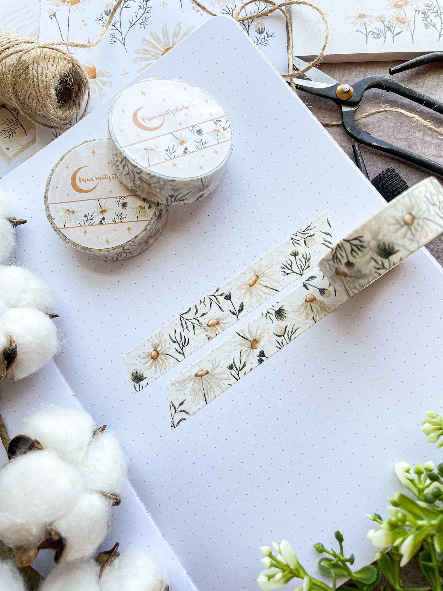 Chamomile Washi Tape, Bujo Washi Tape, Planner Washi Tape, Bullet Jou…